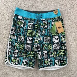 Quiksilver Everyday Scallop Youth 29 Board Shorts Teal Green‎ NWT